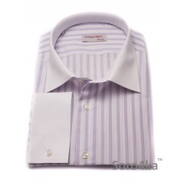 Велика Сорочка Middle Fit Astron Light Purple&White Wide Stripe
