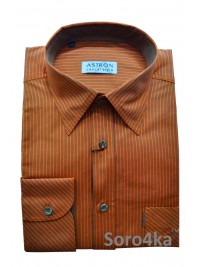 Оранжева сорочка Middle Fit Astron Casual Style Orange Stripe