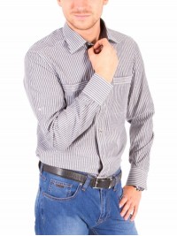 Сорочка Casual Astron White&Grey Narrow Stripe