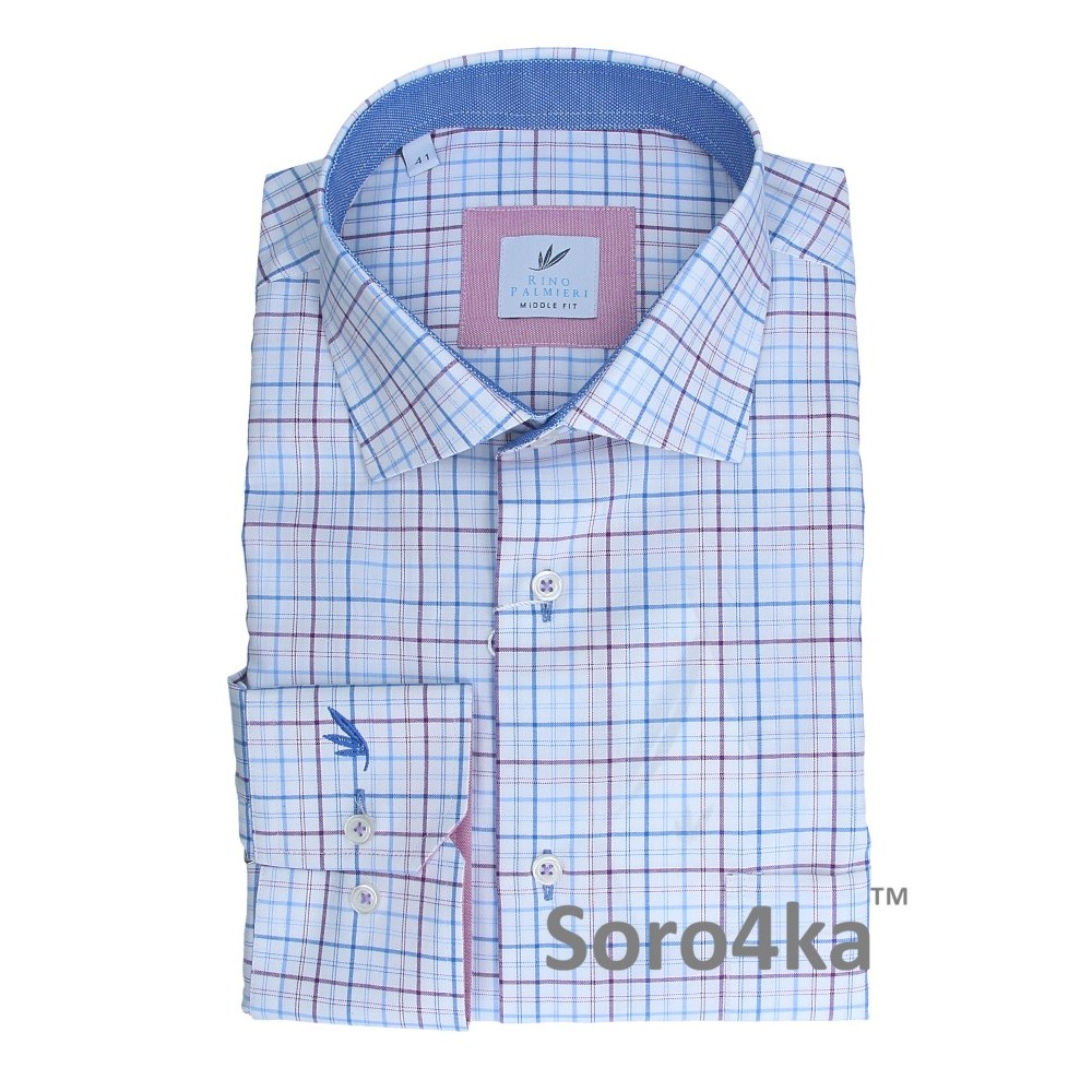 СВЕТЛАЯ РУБАШКА В КЛЕТОЧКУ Rosy Middle fit Rino Palmieri