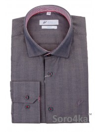СТИЛЬНА СІРА БАЙКОВА СОРОЧКА SLIM FIT Rino Palmieri