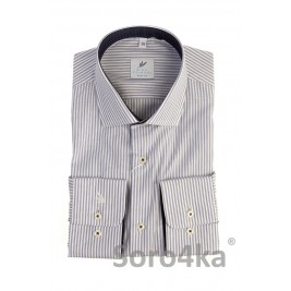 БЕЛАЯ РУБАШКА В СЕРУЮ ПОЛОСКУ SLIM FIT Rino Palmieri