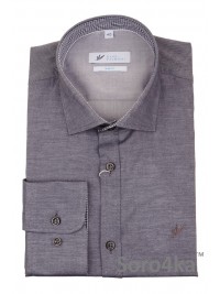 СІРА БАЙКОВА СОРОЧКА DARK GRAY SLIM FIT Rino Palmieri