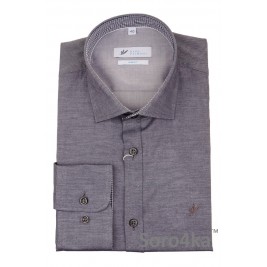 СІРА БАЙКОВА СОРОЧКА DARK GRAY SLIM FIT Rino Palmieri СІРА БАЙКОВА СОРОЧКА DARK GRAY SLIM FIT Rino Palmieri