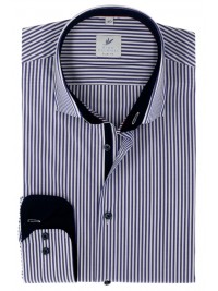 СТИЛЬНА СОРОЧКА В КЛАСИЧНУ БІЛО-СИНЮ СМУЖКУ SLIM FIT Rino Palmieri