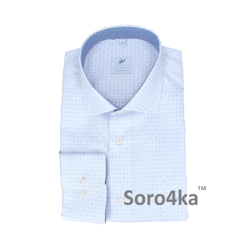 БІЛА СОРОЧКА В БЛАКИТНИЙ РИСУНОК Rino Palmieri Middle fit