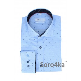 ПРИТАЛЕНА БЛАКИТНА СОРОЧКА В РИСУНОК SLIM FIT Rino Palmieri ПРИТАЛЕНА БЛАКИТНА СОРОЧКА В РИСУНОК SLIM FIT Rino Palmieri