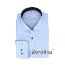 ПРИТАЛЕНА СОРОЧКА В БІЛО-БЛАКИТНУ СМУЖКУ SLIM FIT Rino Palmieri PATTERN ПРИТАЛЕНА СОРОЧКА В БІЛО-БЛАКИТНУ СМУЖКУ SLIM FIT Rino Palmieri PATTERN