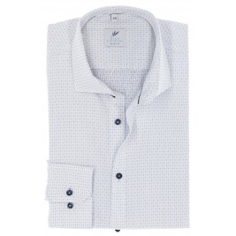 БЕЛАЯ ПРИТАЛЕНАЯ РУБАШКА В РИСУНОК SLIM FIT Rino Palmieri