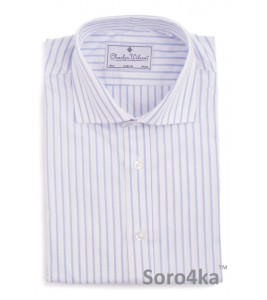 Cорочка на запонки в голубу смужку Slim fit Charles Wilson