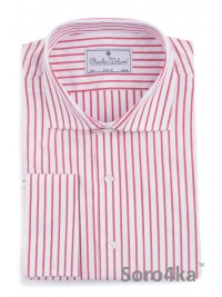 Сорочка на запонки в червону смужку Slim fit Charles Wilson