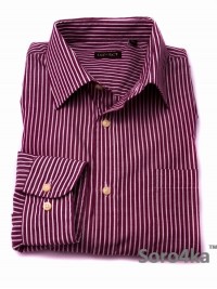 РОЗОВАЯ РУБАШКА CASUAL OVS PURPLE & WHITE STRIPE