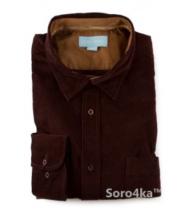 Вельветова коричнева сорочка Soul Rebel