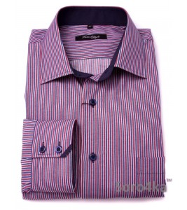 ЯРКАЯ РУБАШКА SLIM FIT FABRIK STYLE RED & BLUE STRIPE