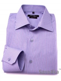 ГОЛУБАЯ РУБАШКА SLIM FIT FABRIK STYLE BLUE & PURPLE STRIPE