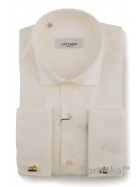 КРЕМОВАЯ РУБАШКА НА ЗАПОНКИ SLIM FIT OTTAVO