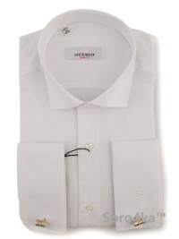 БЕЛАЯ РУБАШКА НА ЗАПОНКИ SLIM FIT OTTAVO