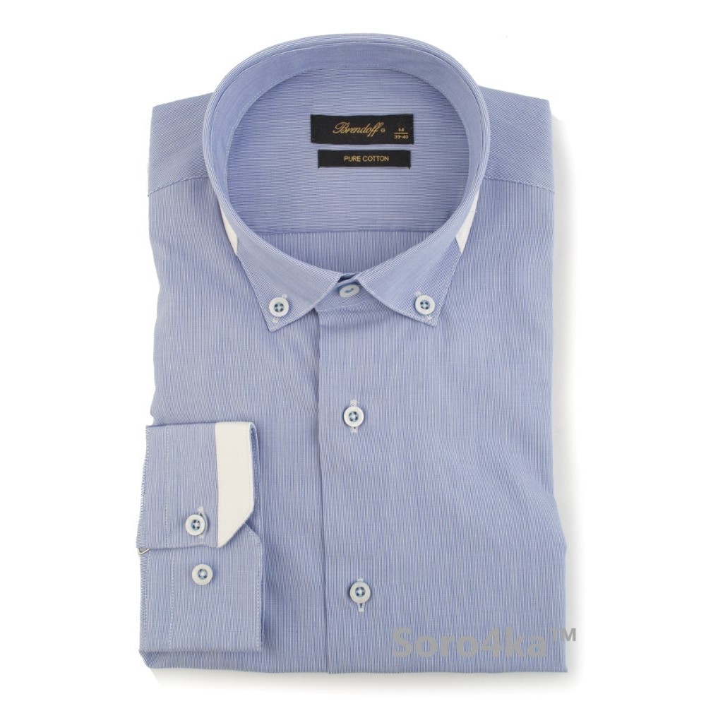 Стильна голуба сорочка Slim fit Brendoff