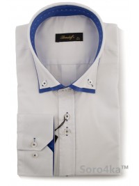 БЕЛАЯ ПРИТАЛЕННАЯ РУБАШКА SLIM FIT BRЕNDOFF