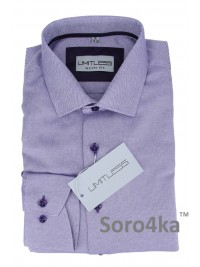 ТЕКСТУРНА ФІОЛЕТОВА ПРИТАЛЕНА СОРОЧКА Limitless Slim fit
