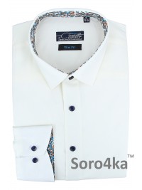 СТИЛЬНА ПРИТАЛЕНА СОРОЧКА АЙВОРІ Slim Fit Maestro di Castello