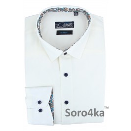 СТИЛЬНА ПРИТАЛЕНА СОРОЧКА АЙВОРІ Slim Fit Maestro di Castello СТИЛЬНА ПРИТАЛЕНА СОРОЧКА АЙВОРІ Slim Fit Maestro di Castello