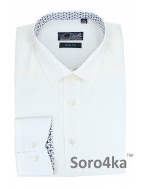 СТИЛЬНАЯ ПРИТАЛЕННАЯ РУБАШКА АЙВОРИ Maestro di Castello Slim Fit