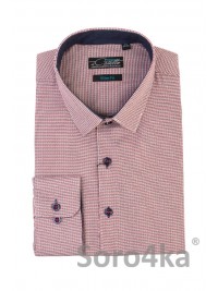 ПРИТАЛЕНА ЧЕРВОНА СОРОЧКА В РИСУНОК Maestro di Castello Slim fit