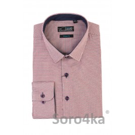 ПРИТАЛЕНА ЧЕРВОНА СОРОЧКА В РИСУНОК Maestro di Castello Slim fit