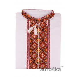 КОЛОМЫЙСКАЯ ОРАНЖЕВАЯ ВЫШИТАЯ РУБАШКА РУЧНОЙ РАБОТЫ